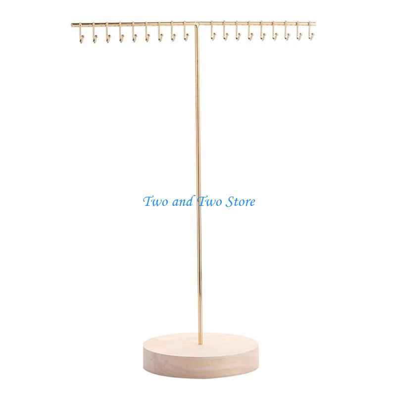 HX6F Practical Iron Necklace Display Stand with Multiple Hanging Options for Women золотой