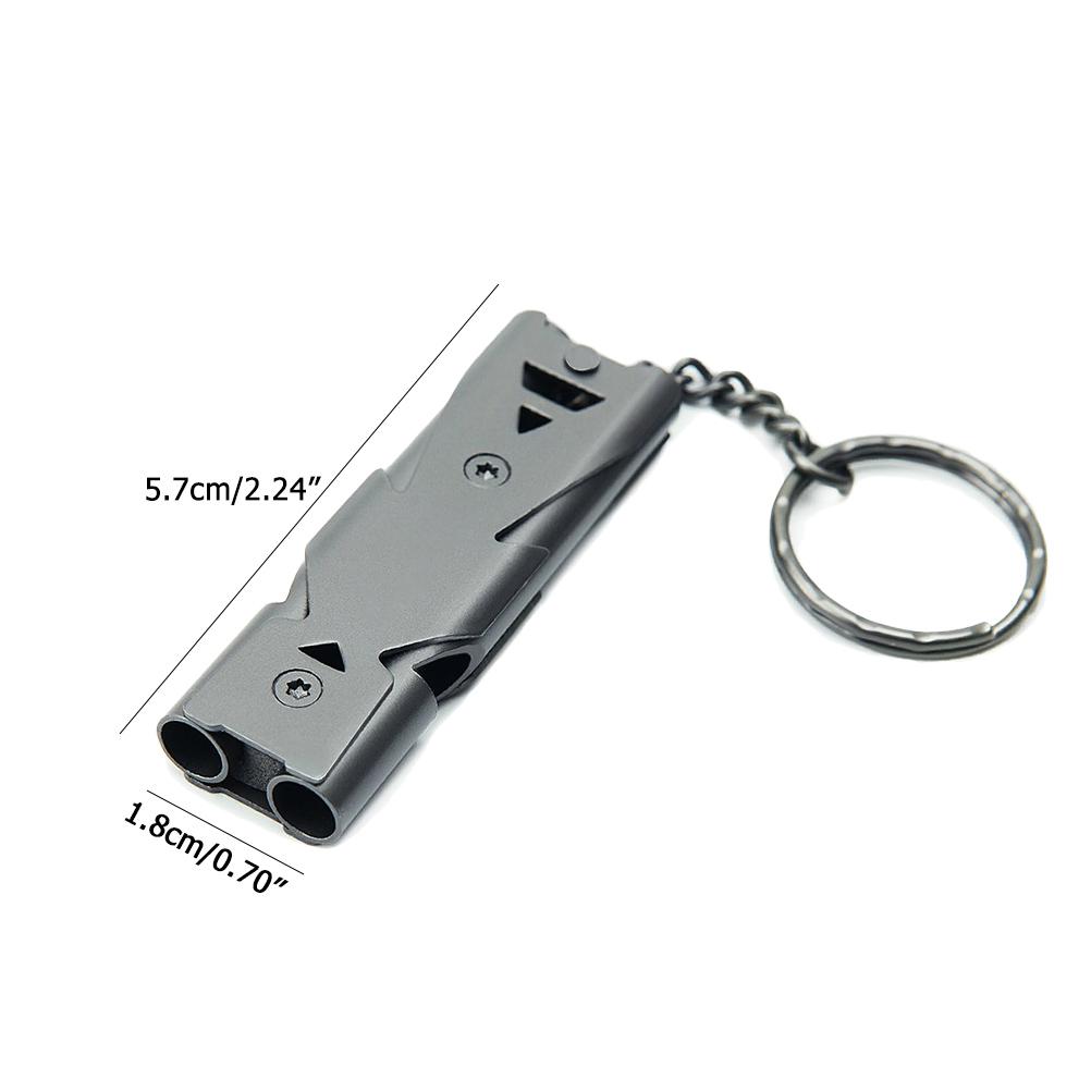 

Аварийные свистки для выживания Двойные трубки Свисток высокой громкости с брелоком для кемпинга, пешего туризма