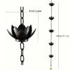 Outdoor Chain Flower Rain Chain Outdoor Garden Chain Decoration Drain Black Gold Lotus Rain Chain