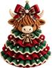 Crochet Christmas Tree Ornament DIY Set with Yarn Beads Hook Stuffing - Handmade 3D Reindeer Holiday Decor for Table Mantel Shelf Festive Xmas