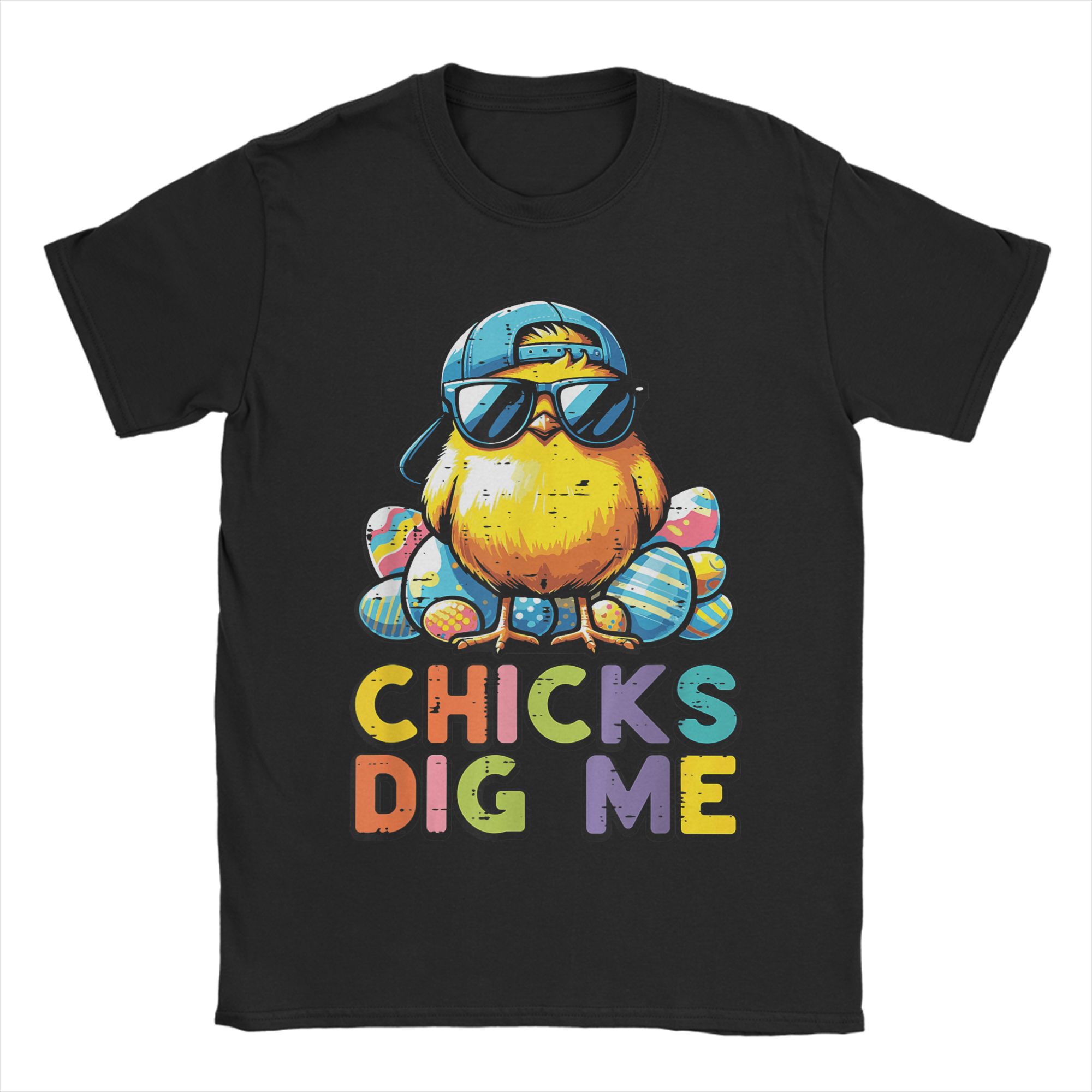 

Easter Cute Chick Dig Me Egg Bunny Easter TShirt Beach Vintage TShirts Cotton Hip Hop Tshirt For Adult Short Sleeve Loose Tops S
