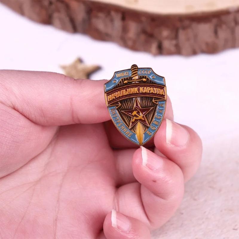 1PC Soviet Union USSR CCCP Badges Soviet Army Brooch Shield and Sword Badge