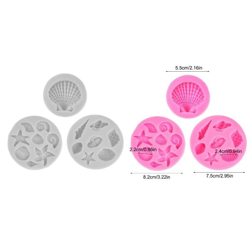 Marine Theme Cake Mold,Seashells Silicone Mold for Fondant Crafting Projects