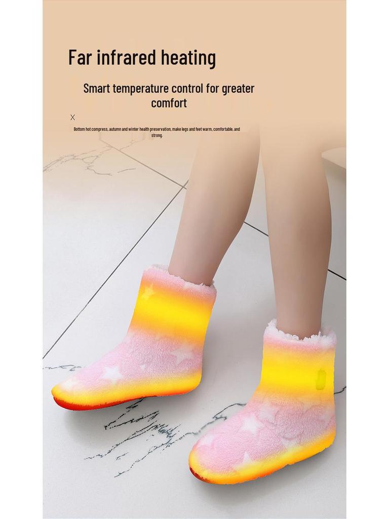 Unisex Electric Heated Indoor Cotton Slippers for Warmth