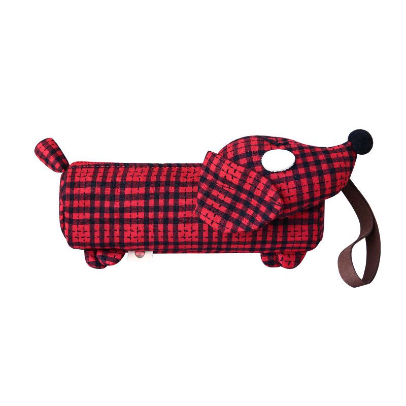 Three-Color Dachshund Pencil Case: Cute, Simple, Large Capacity for Boys and Girls
