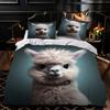 Fun Alpaca Printed Bed Three-Piece Set, Bedding, Digital Printed Bedding