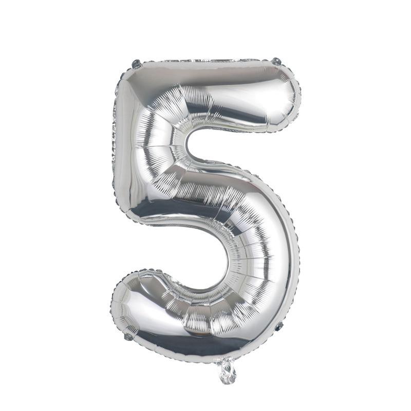 32-Inch Body Shaping Numeric Balloons - Gold & Silver, Floating Birthday & Celebration Decor