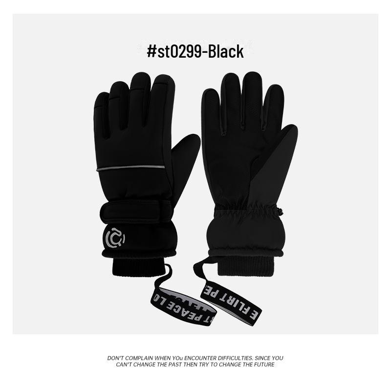 

2024 Мужские и женские водонепроницаемые перчатки из полиуретана для сенсорных экранов: Утолщенный, теплый и нескользящий One Size чёрный