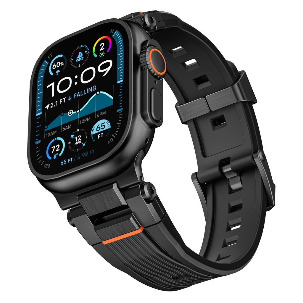 Wrist Strap for Apple Watch Series 10 Ultra 9 8 7 SE 6 5 4 3 2 1 46mm 49mm 45mm 44mm 42mm Stainless Steel Connector TPU Watch Band