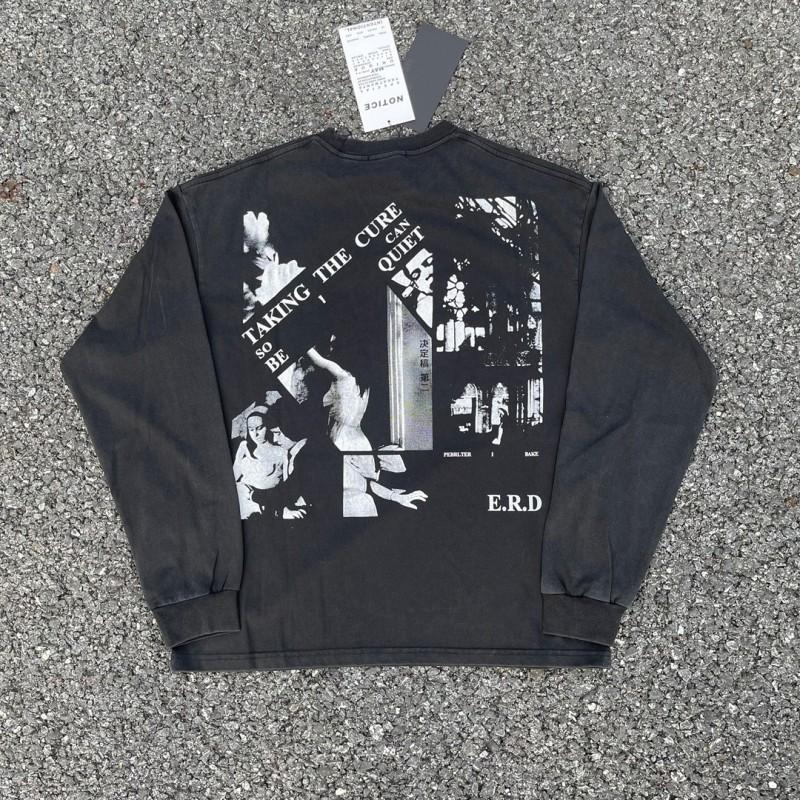 Unisex Vintage American Style Graphic Long Sleeve T-Shirt Loose Fit Streetwear Print Tee Fall