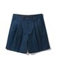 BAKKEN Side Hidden Elastic Two-Pleat Wide Half Pants Bk8903_Blue