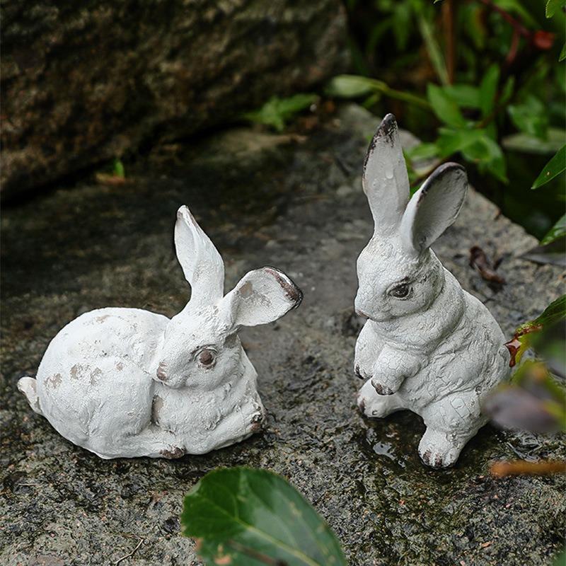 American-style resin Easter bunny realistic animal sculpture decoration, suitable for garden and lawn landscaping.
