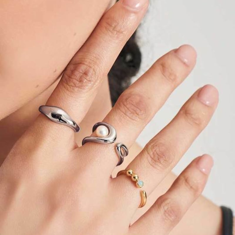 ANIA HAIE Freshwater Pearl 925 Silver Adjustable Size Ring R043-02