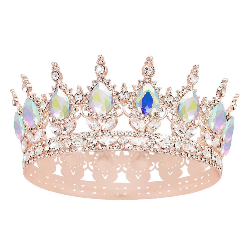 Diadema Tiara Corona di Re Barocca Europea con Strass