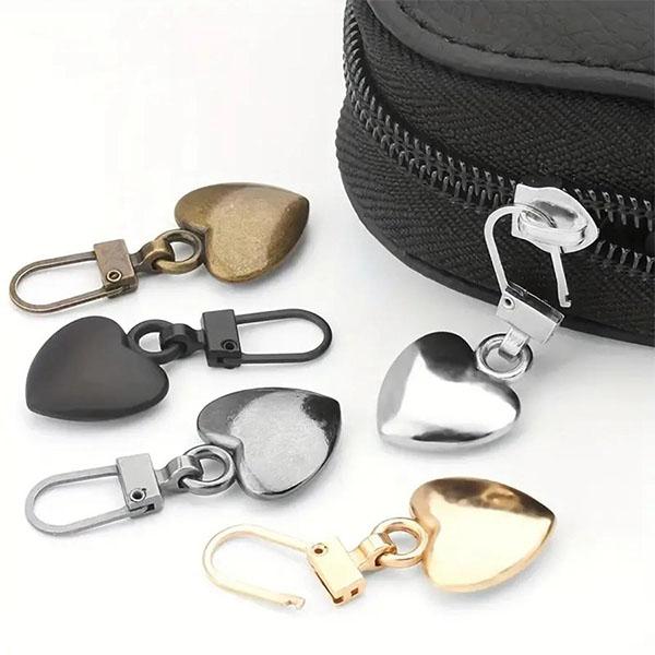Herzförmige Metall-Reißverschlussschieber für DIY-Nähen und Reparatur