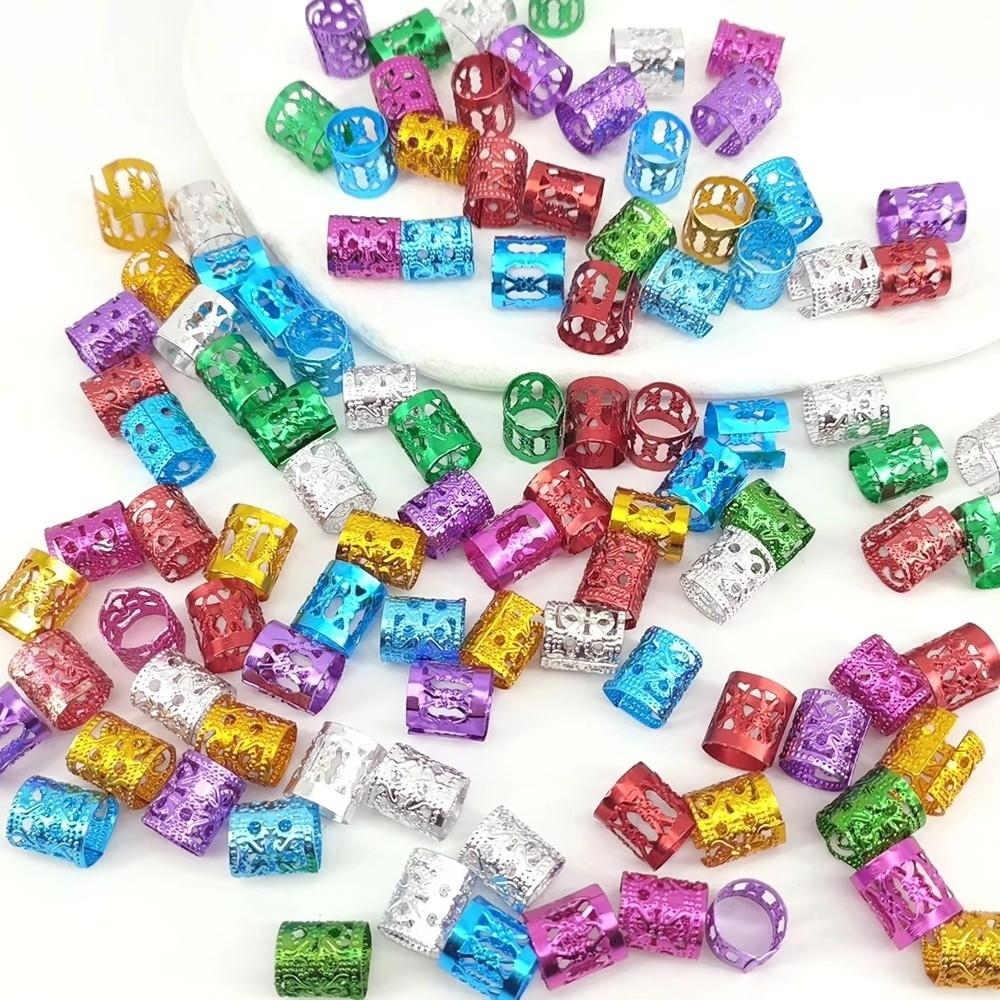 100PCS Colorful Dreadlock Hair Rings Multicolor Braid Decoration Rings For Women And Girls