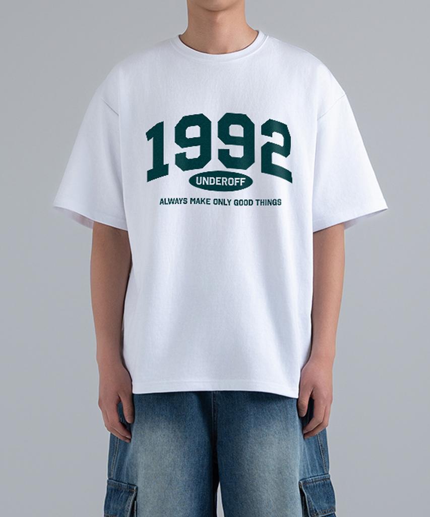 UNDEROFF [2Pack] Oversized Crewneck Arch Logo Short Sleeve 3-Piece Set