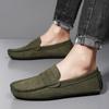 Men's European & American Suede Leather Slip-On Loafers - Casual Driving & Lazy Shoes