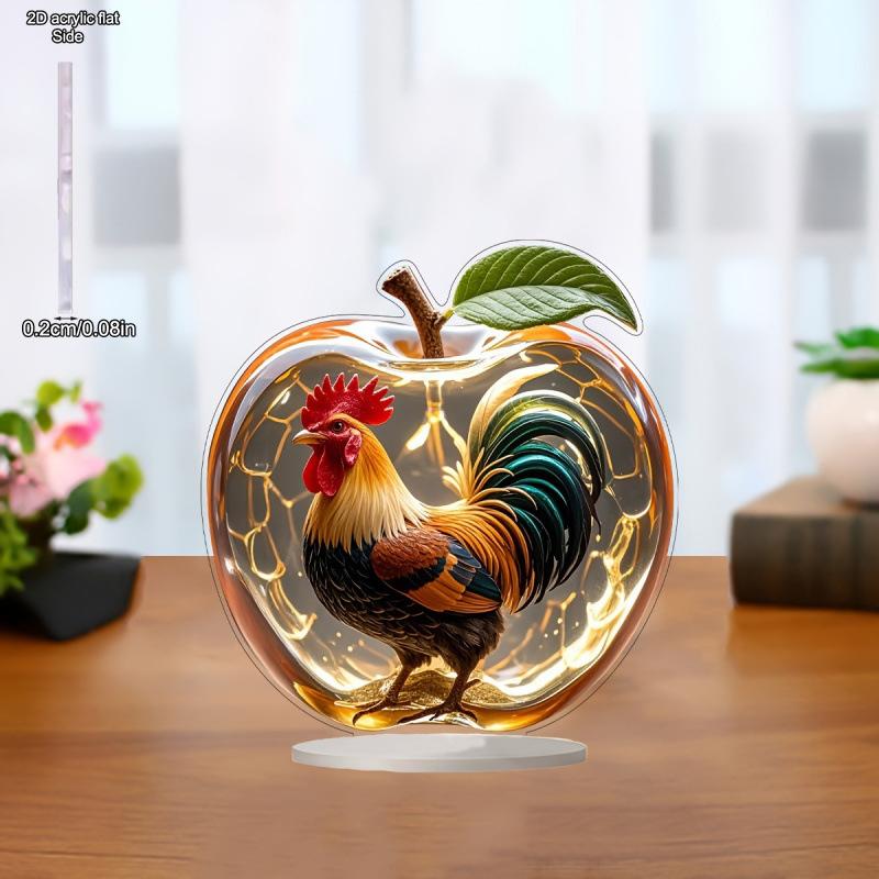 

2D Flat, Apple Shaped Acrylic Desktop Decoration, with Base, Suitable for wall decoration, porch, room, villa, accents Home, Hallway, or Workplace - R 20*19CM