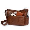 Crossbody Bag Middle-aged Women's Bag Soft Leather Large Capacity Multi-layer Shoulder Bag