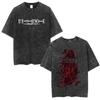 Anime Death Note Vintage Washed T Shirt Manga Yagami Light Misa Amane Graphic Tshirt Male Women Fashion Cotton Casual T Shirts