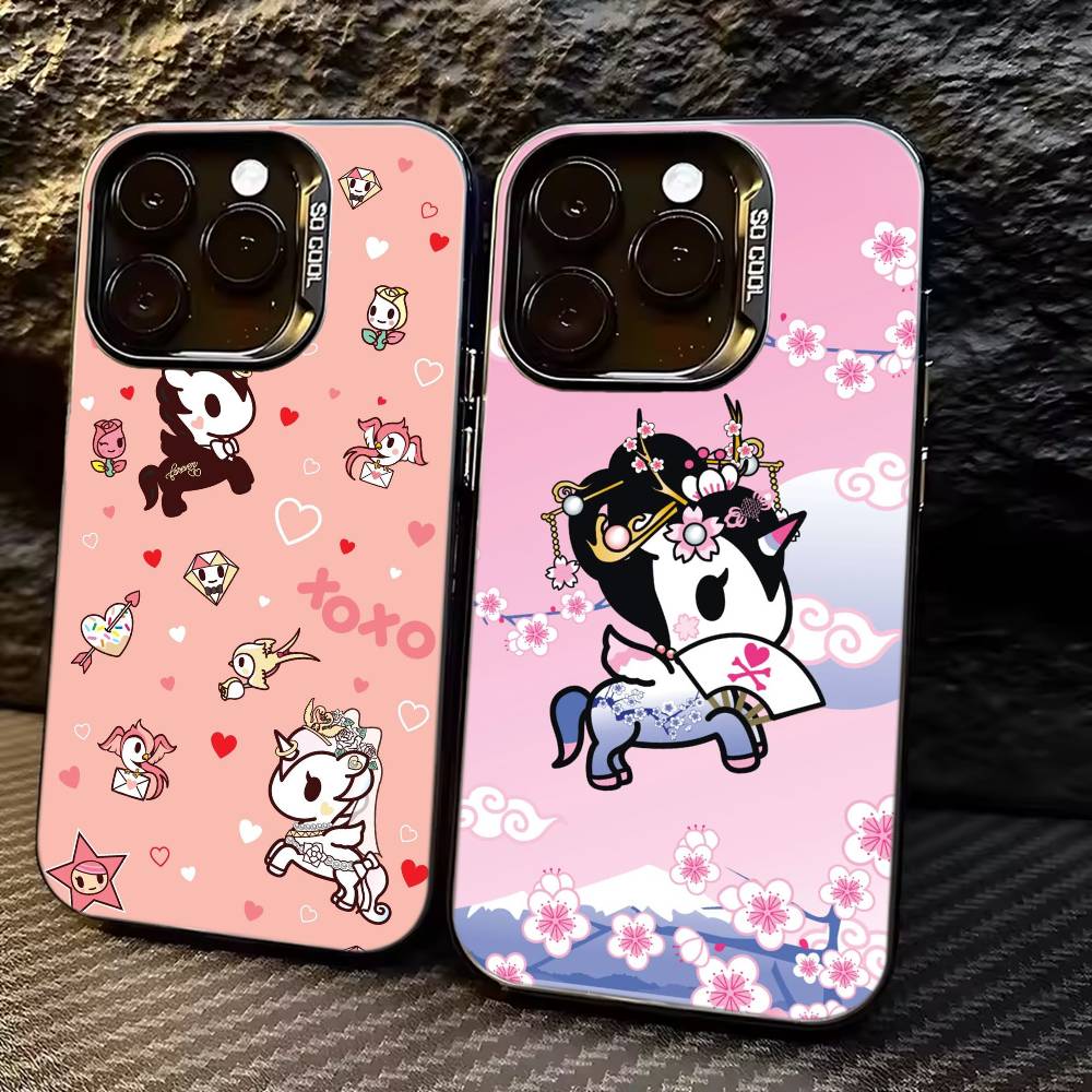 Japan T-Tokidokis Phone Case For iPhone 17,16,15,14,13,12,11 Plus,Pro Max,XS,Colorful Silver Phone Case Funda Cover