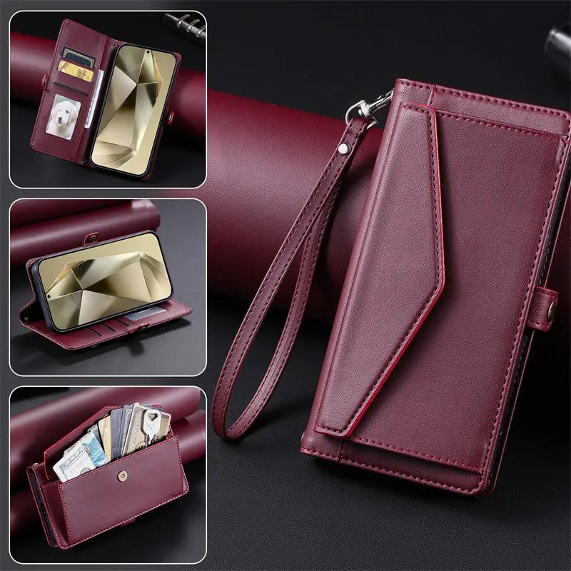 Crossbody Flip Leather Case For Google Pixel 10 9A 9 8 8A 7 6 Pro XL With Long Lanyard Wallet Card Phone Cover Coque Etui