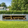 Easy To Hang Construction Theme Banner Kids Birthday Sign Banner for Indoor Event Photo Backdrop Party
