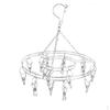 20 Peg Laundry Rack Windproof Drying Drier Clothes Sock Hook