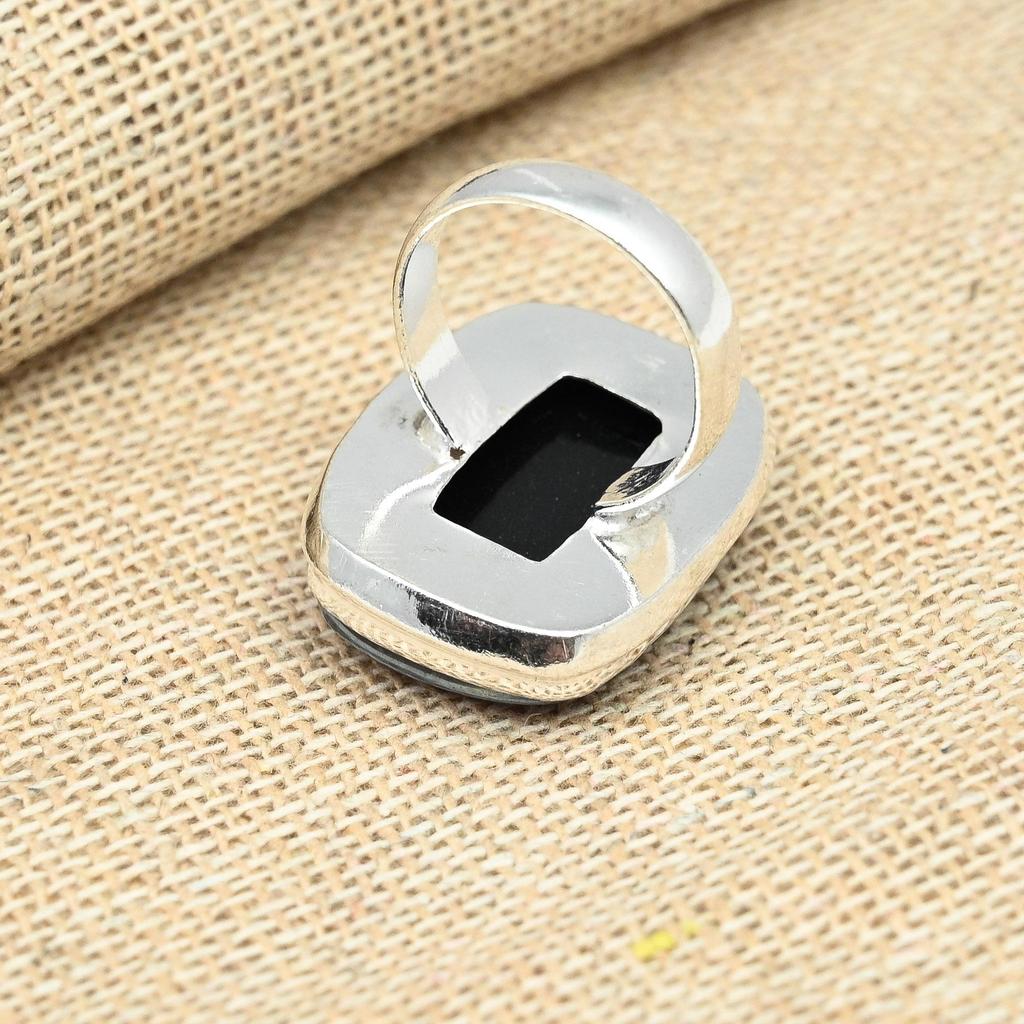 Purple Australian Triplet Opal Gemstone Solid 925 Sterling Silver Handmade Ring Jewelry
