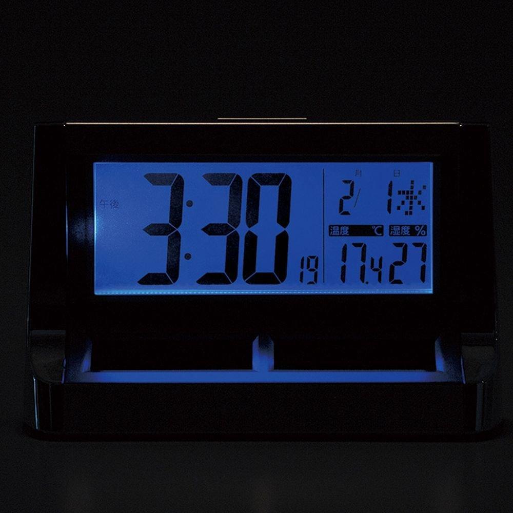RHYTHM Citizen Wecker Radiowecker Digital Solar Zusatzstromversorgung LCD Silber CITIZEN Paldigit Solar R128 Durchsichtig 8RZ128-019