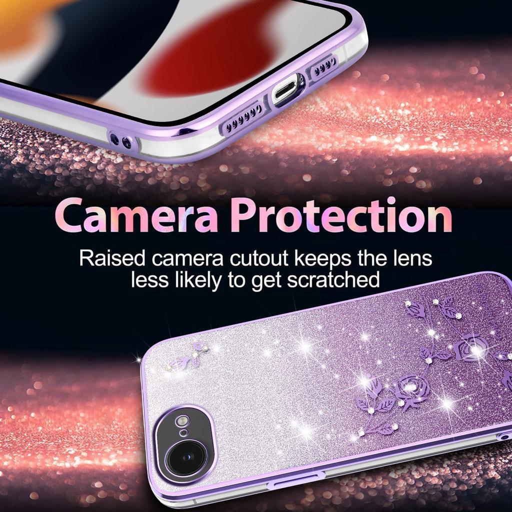 KADEM Für iPhone 16e Hülle Blume TPU Flexibel Farbverlauf Handyhülle