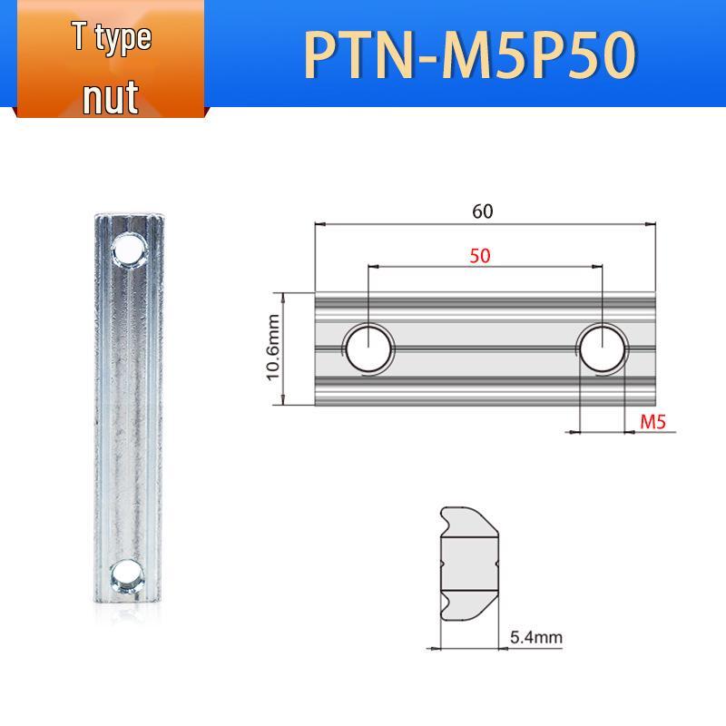 Leidun Euro Standard Aluminum Profile T-Nut Slider PTN-M4-M6, High Wear Resistance.