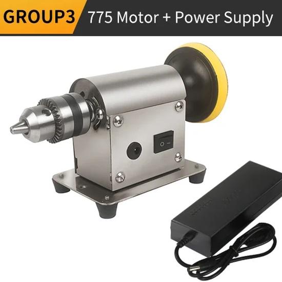 Jewelry Rock Mill Polishing Machine Benchtop Polisher Polisher with 20pc Sandpaper Universal Grinding Machine Bench Lathe Polish