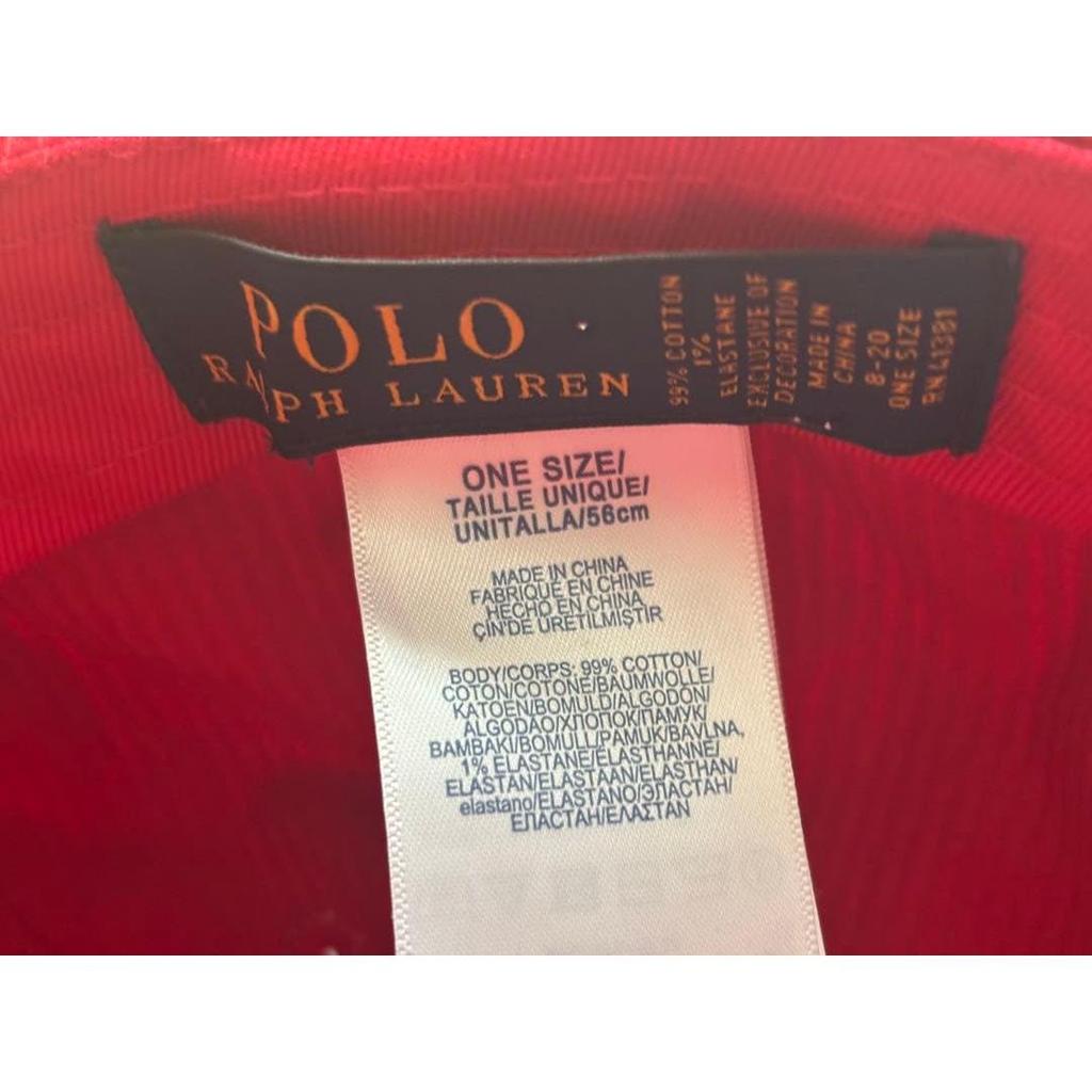 Used POLO RALPH LAUREN Polo Bear Corduroy Cap Red