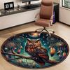 Crystal Velvet carpetBohemian Dreamcatcher Eagle & Feathers Round Mat - Non-Slip Fade-Resistant Polyester Mat with Rubber Backin
