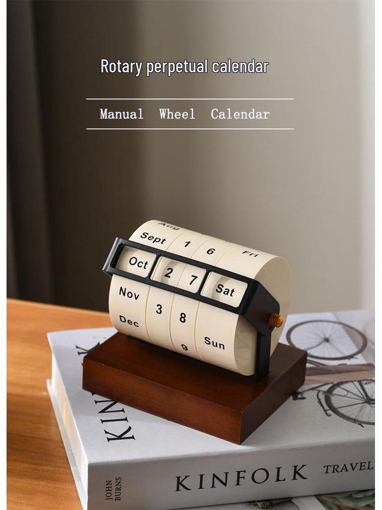 Vintage otočný věčný kalendář Stolní ozdoba