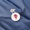 Pink Tourmaline Gemstone 925 Stamped Silver Jewelry Handmade Round Pendant 1.4" PP-57-11