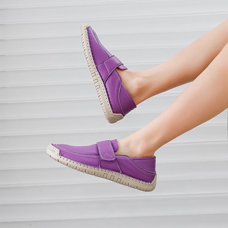 Damen Freizeitschuhe Handgefertigte Leder Slipper Bequeme Damenschuhe Hochwertiges Spaltleder Flache Mokassins Damen Sneaker