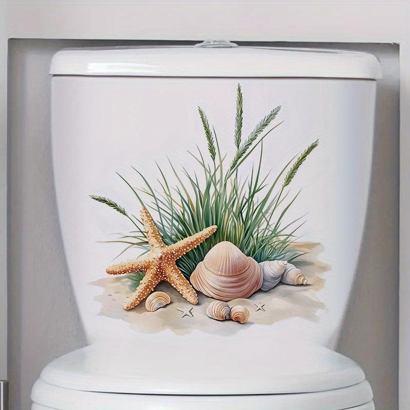 1pc Beach Starfish Shells Wall Sticker Bathroom Toilet Decor Living Room Cabinet Refrigerator Home Decoration Decals Stickers
