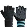Guanti Fitness Unisex Senza Dita Antiscivolo con Protezione per Polso per Allenamento con Manubri e Trazioni