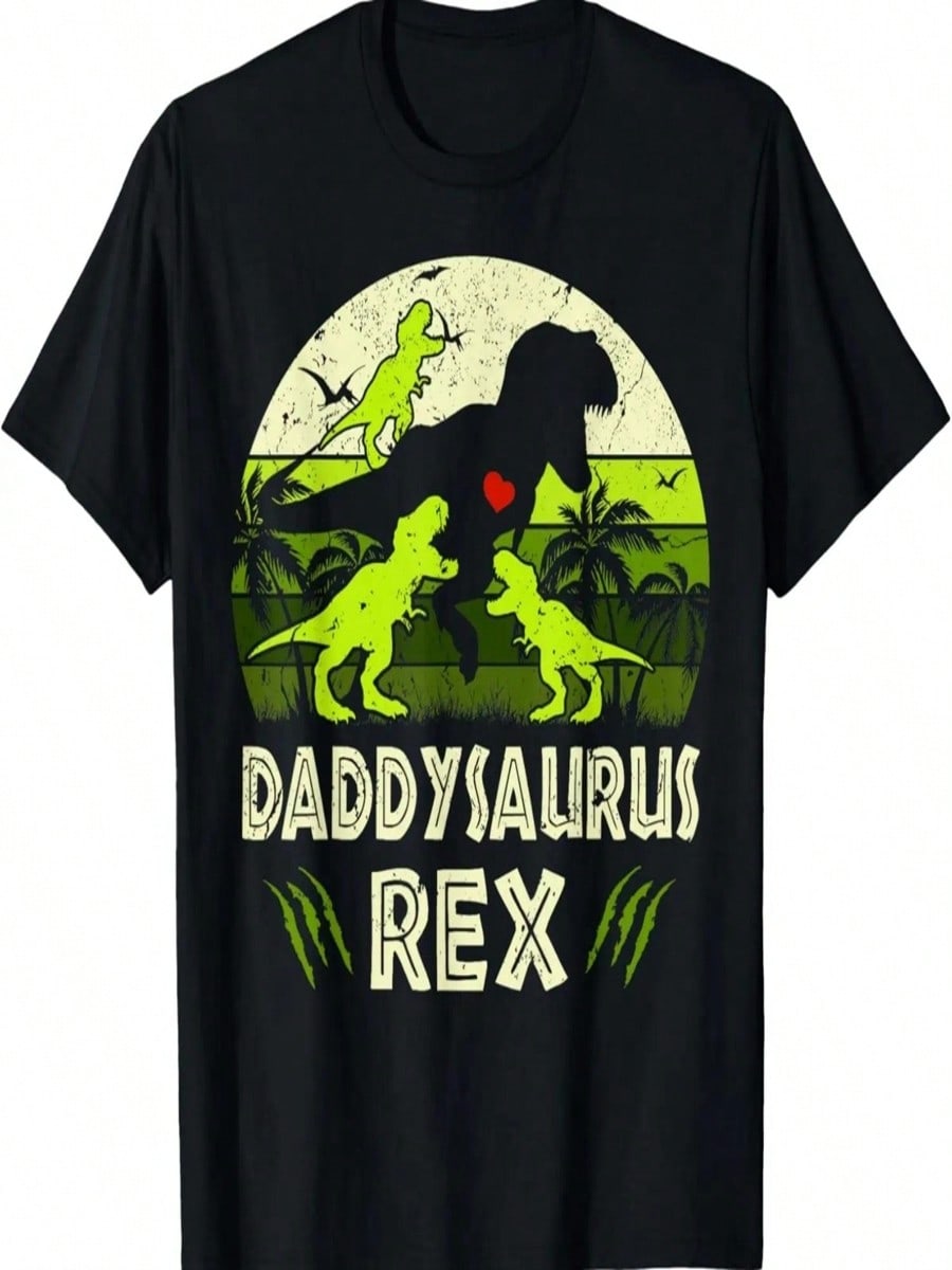 Daddy Dinosaur T Rex Daddysaurus 3 Kids Matching Family T-Shirt S разноцветный