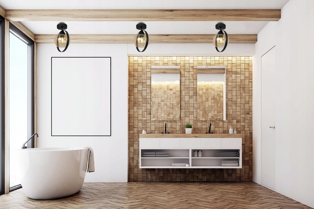 MODERN CEILING LAMP GLASS RING HONEY