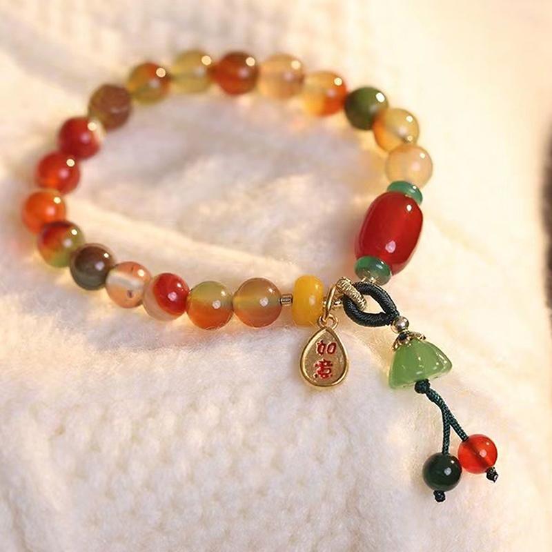 Fashion Chinese Style Natural Beads Ethnic Style Lotus Bracelet Women'S Jewelry Party Gift