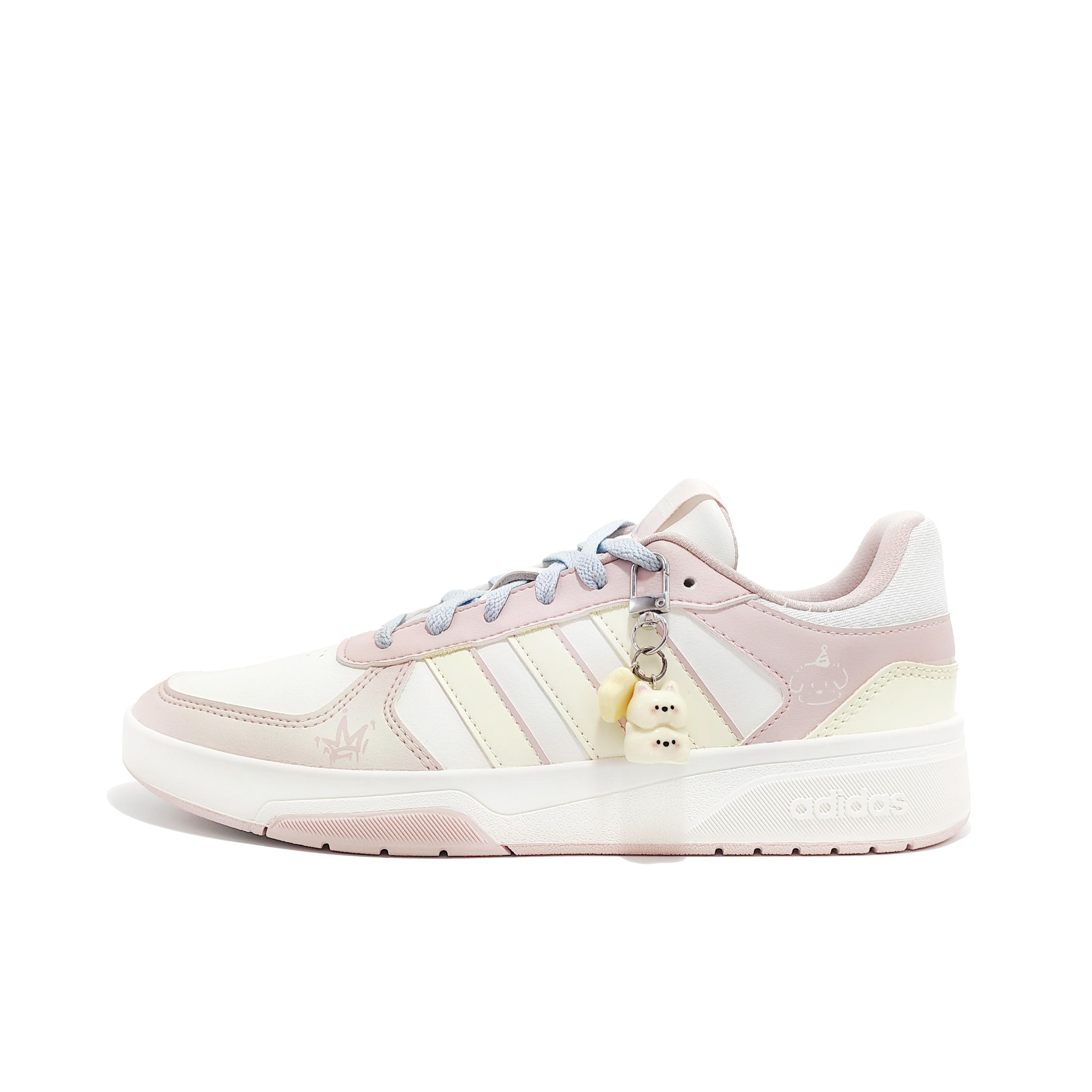 Adidas COURTBEAT Cream Puff Puppy Synthetic Leather, Textile Cushioning Abrasion Resistant Slip Resistant Low top KI6785(Team2087-) 35⅔