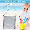 Kids Mesh Beach Bag with Adjustable Straps Seashell Collecting Sand Toy Storage for Boys Girls Breathable Quick-Dry Multi-Purpose Outdoor Bag