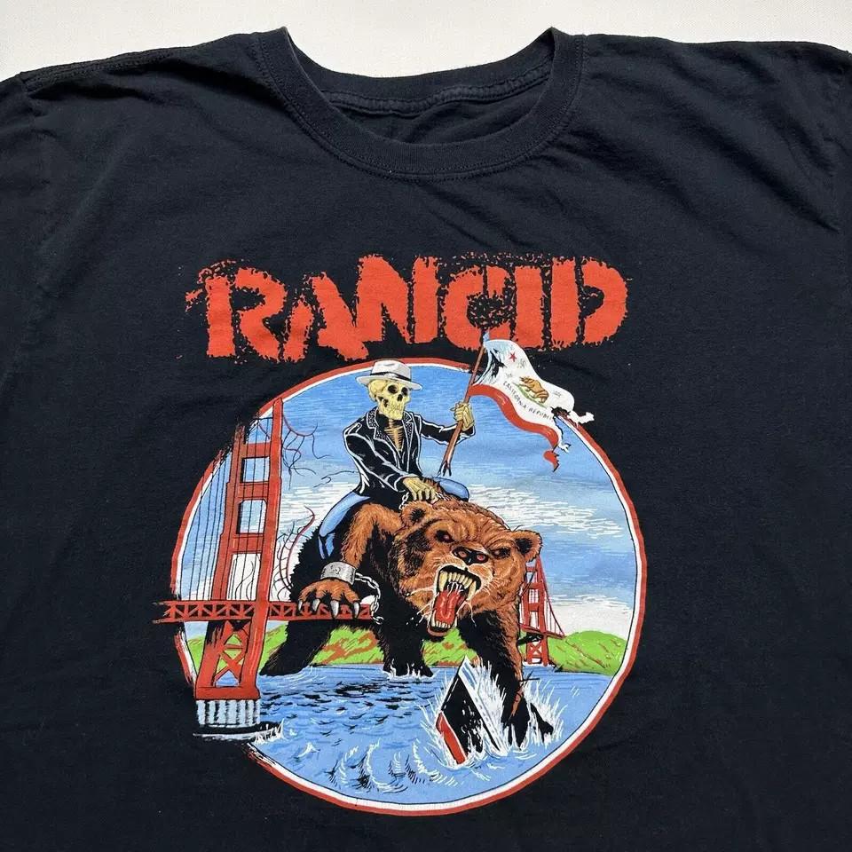 Rancid Band Skeleton Tim Black Cotton T Shirt  Unisex T-Shirt XXL