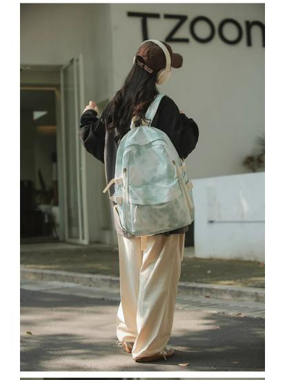 Trendy Tie-Dye Backpack for College and High School Students – Unisex, Fashionable, Large Capacity.