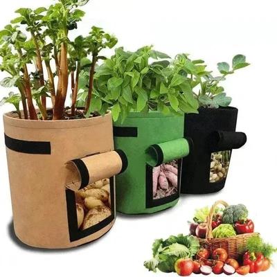 New  1PC Felt Potato Planting Bag Large Diameter Vegetable Plant Seedling Bag Non-Woven Felt Potato Growing Bucket