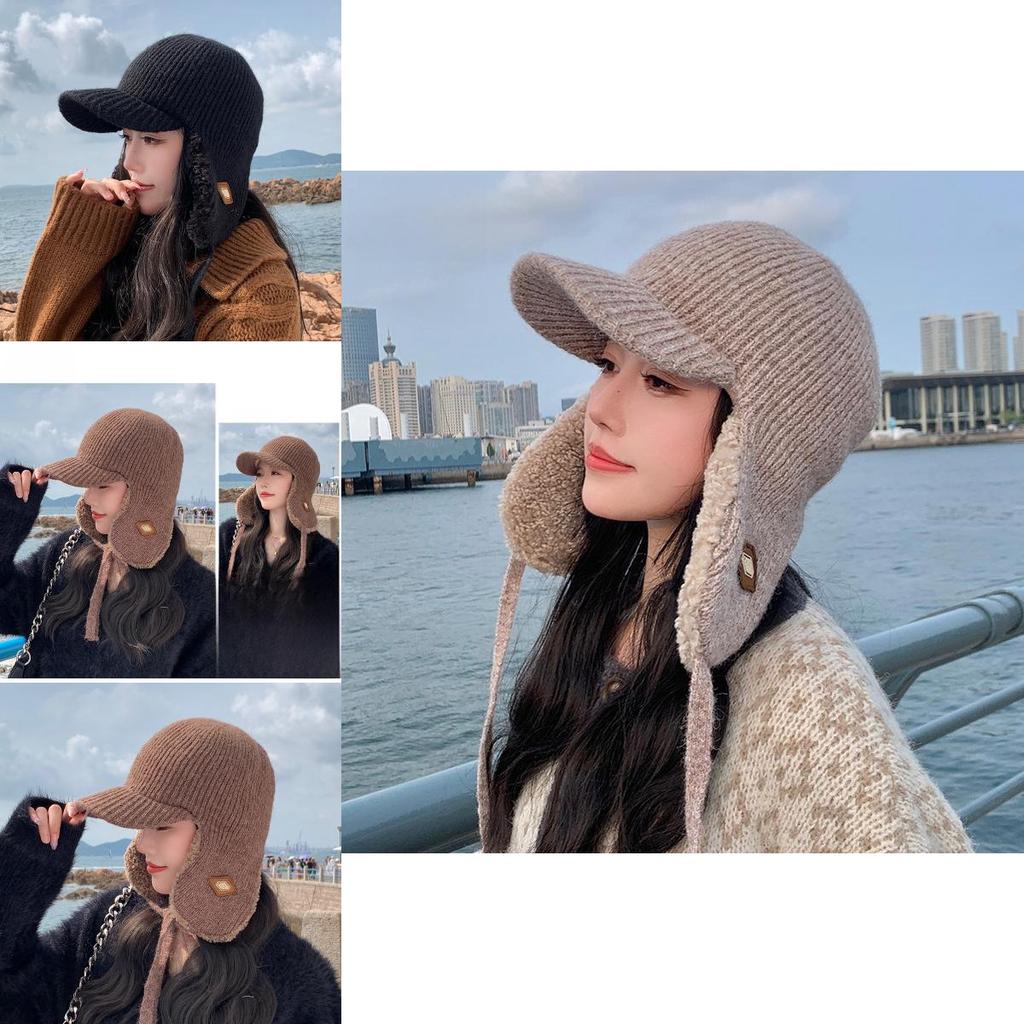 Winter Knitted Earflap Hat For Women With Windproof And Warmth Features For Outdoor Activities